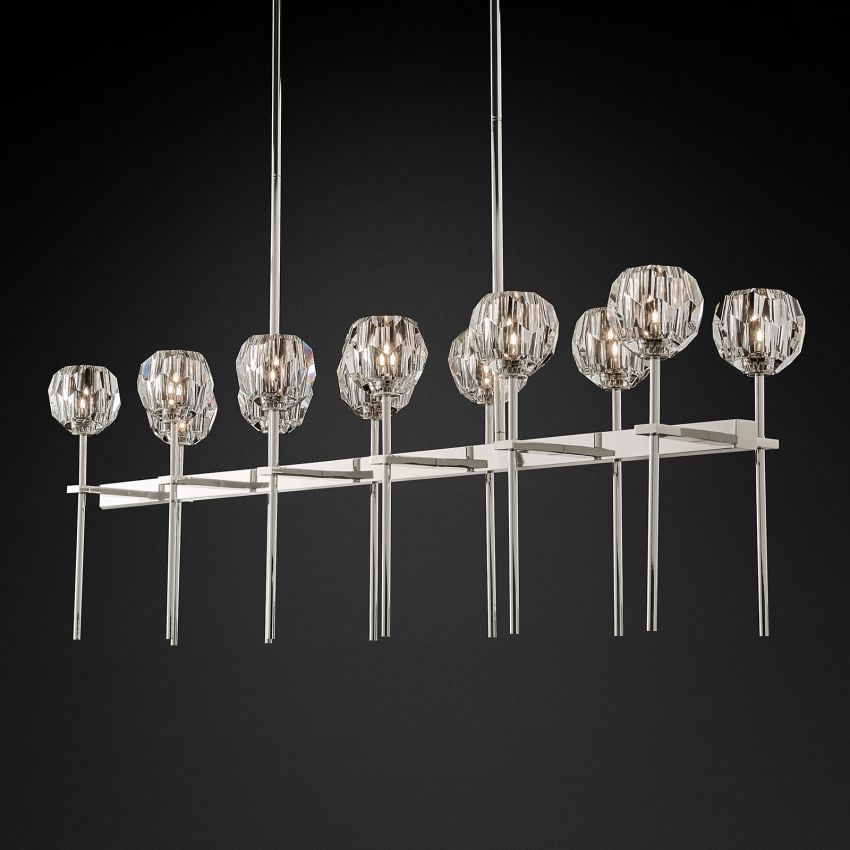 Boule Geometric Cristal Double Linear Chandelier 60"
