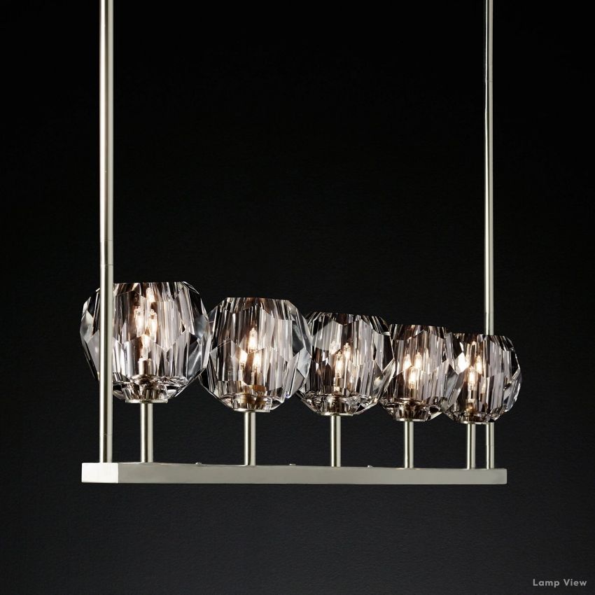 Boule Geometric Cristal Linear Chandelier 48"