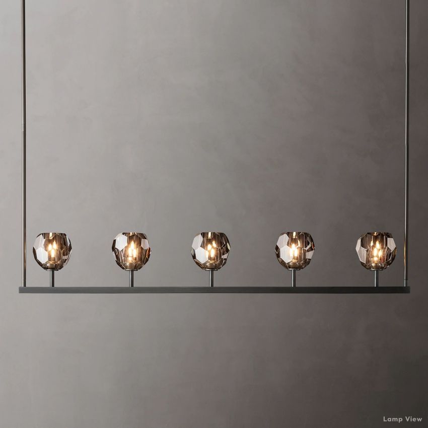 Boule Geometric Cristal Linear Chandelier 48"