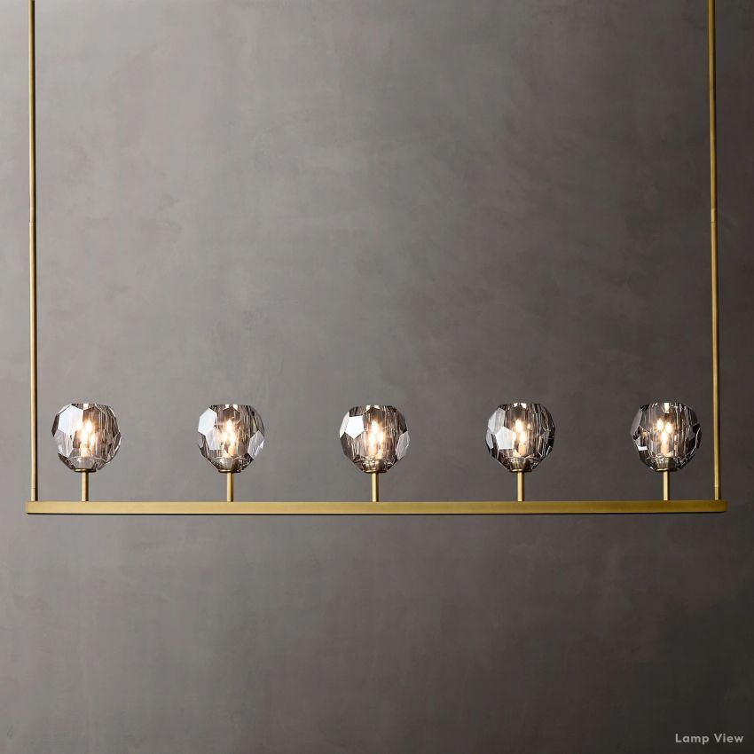 Boule Geometric Cristal Linear Chandelier 48"
