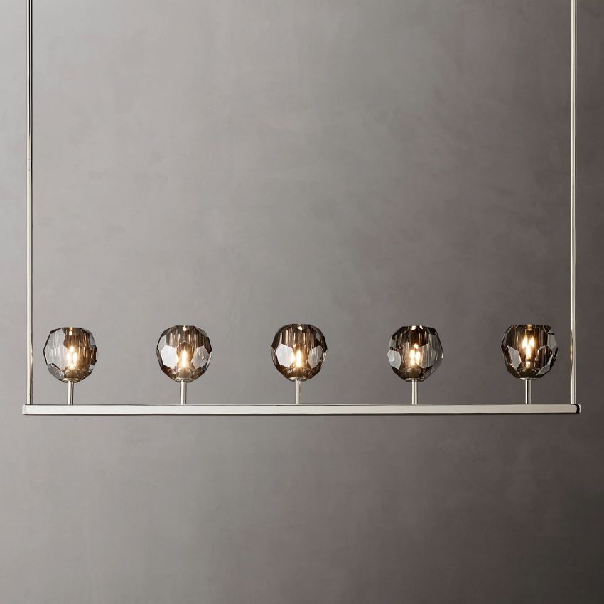 Boule Geometric Cristal Linear Chandelier 48"