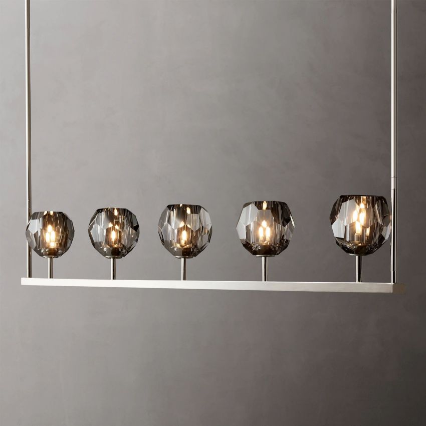 Boule Geometric Cristal Linear Chandelier 48"