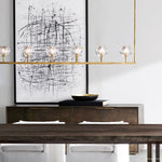 Boule Geometric Cristal Linear Chandelier 48"