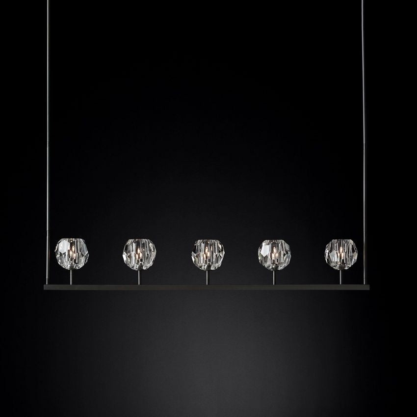 Boule Geometric Cristal Linear Chandelier 48"