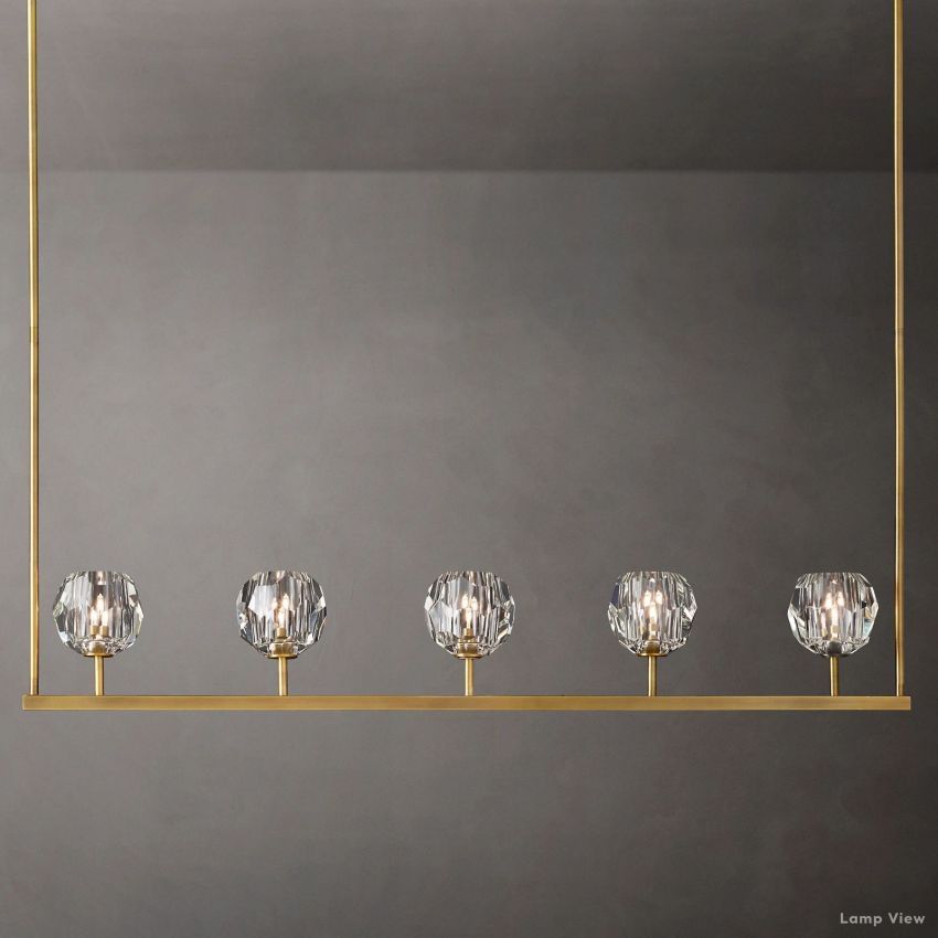 Boule Geometric Cristal Linear Chandelier 48"