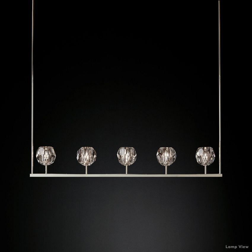 Boule Geometric Cristal Linear Chandelier 48"