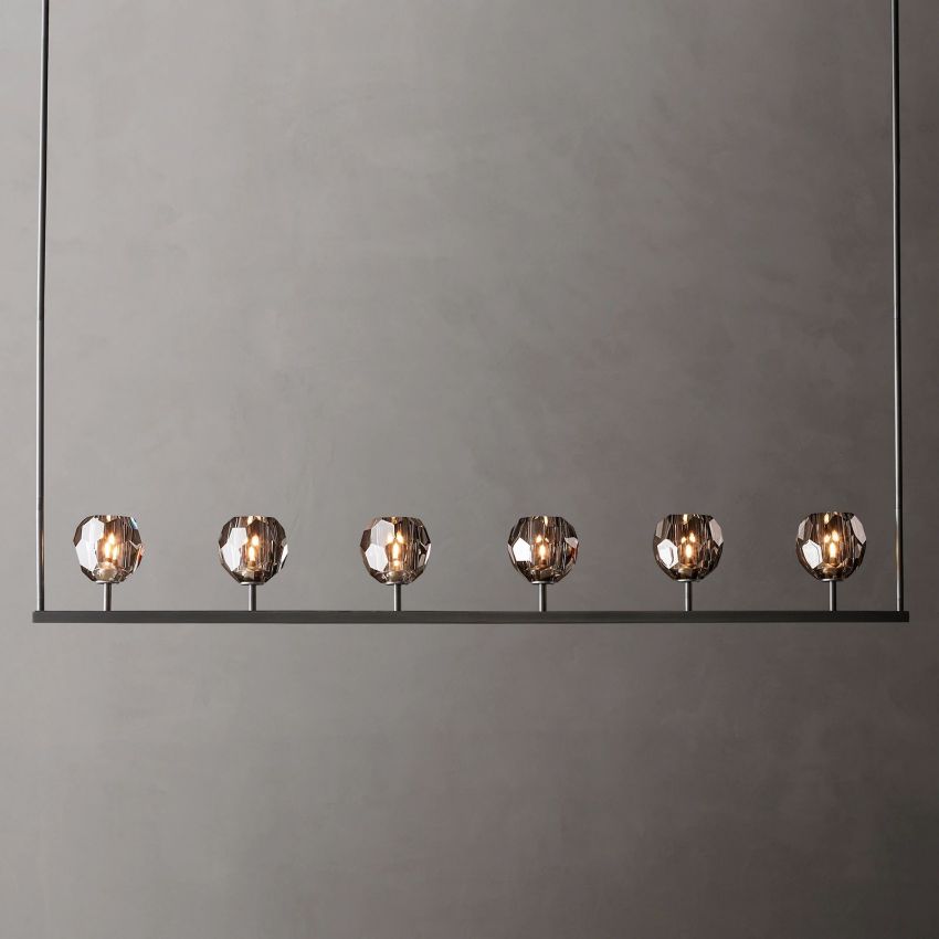 Boule Geometric Cristal Linear Chandelier 60"