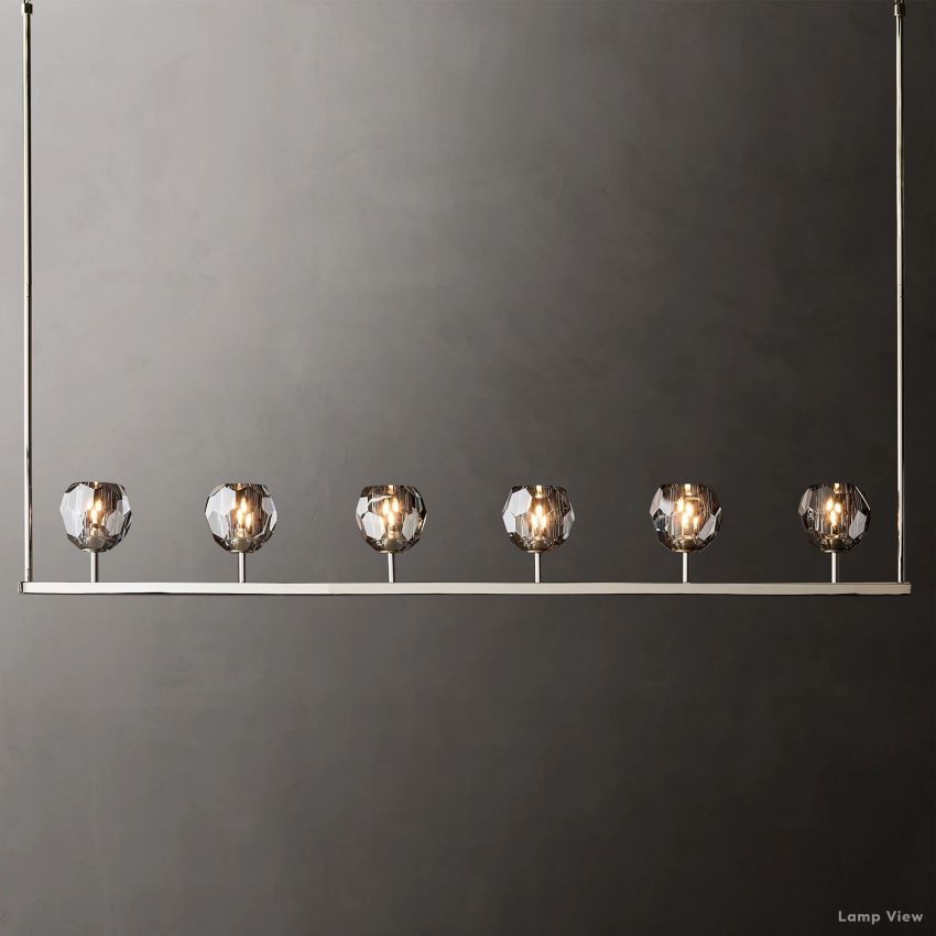 Boule Geometric Cristal Linear Chandelier 60"
