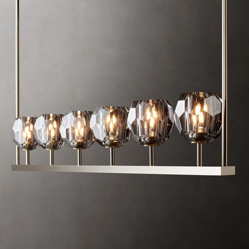 Boule Geometric Cristal Linear Chandelier 60"