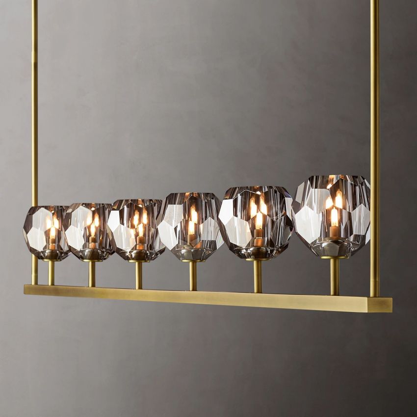 Boule Spherical Cristal Linear Chandelier 60"