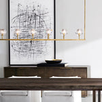 Boule Geometric Cristal Linear Chandelier 60"