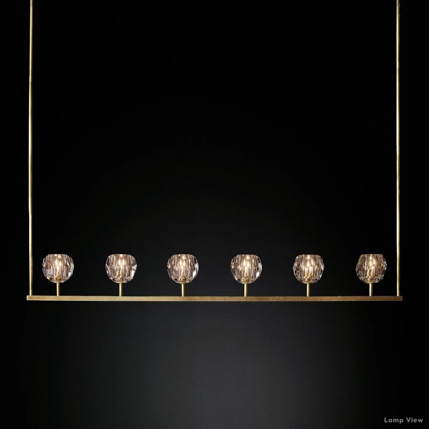 Boule Geometric Cristal Linear Chandelier 60"