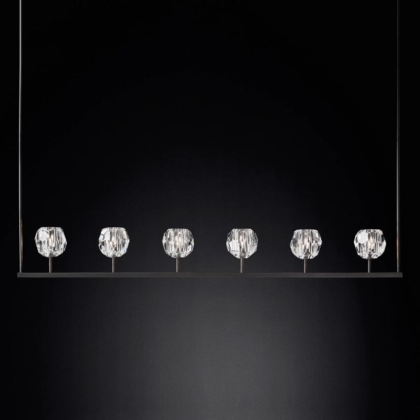 Boule Geometric Cristal Linear Chandelier 60"