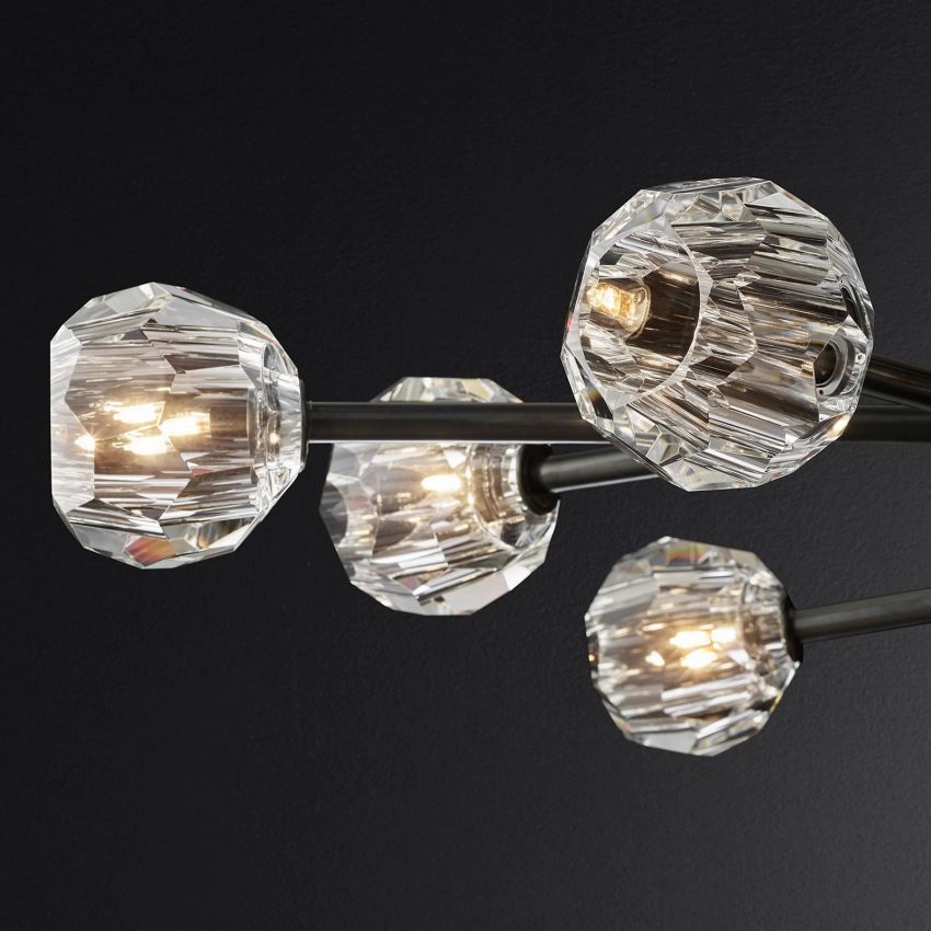 Boule Geometric Cristal Oval Chandelier 72"