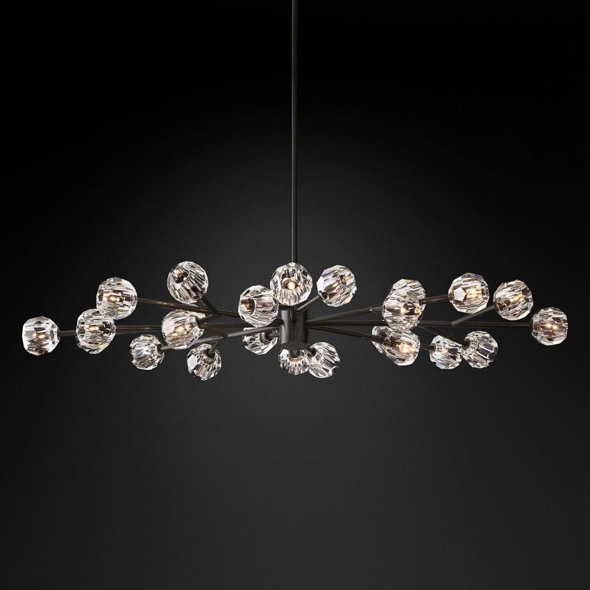 Boule Geometric Cristal Oval Chandelier 72"