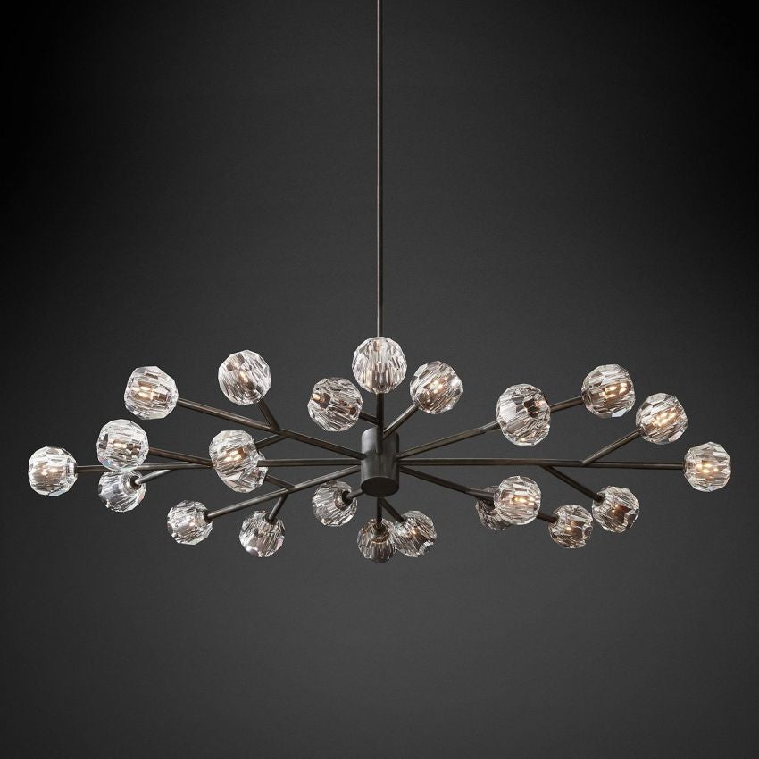 Boule Geometric Cristal Oval Chandelier 72"