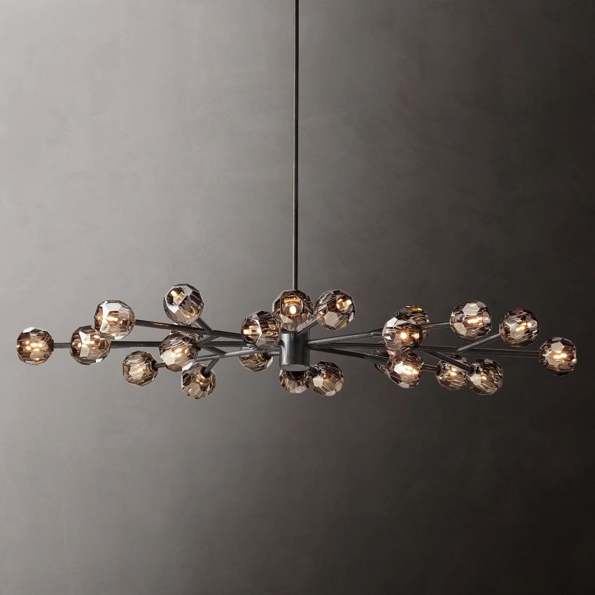Boule Geometric Cristal Oval Chandelier 72"