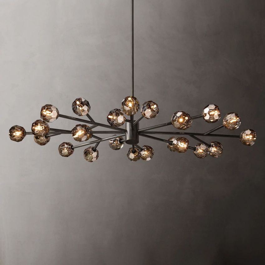 Boule Geometric Cristal Oval Chandelier 72"
