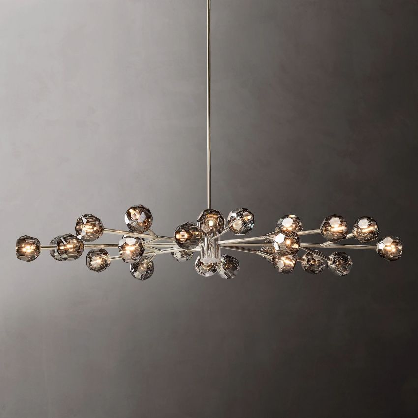 Boule Geometric Cristal Oval Chandelier 72"