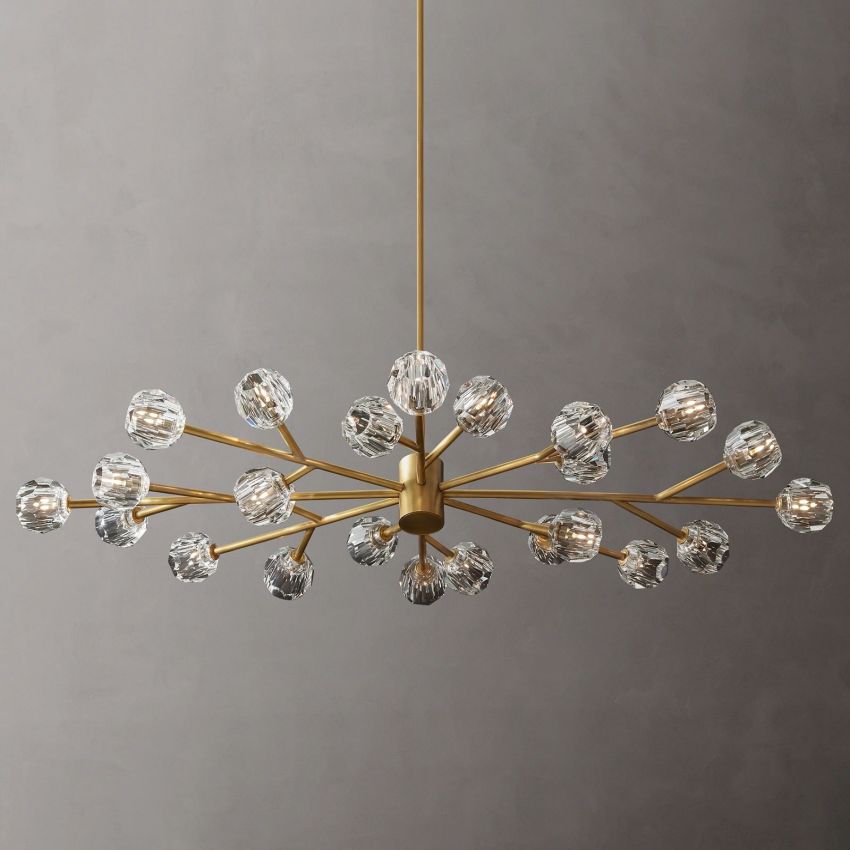 Boule Geometric Cristal Oval Chandelier 72"