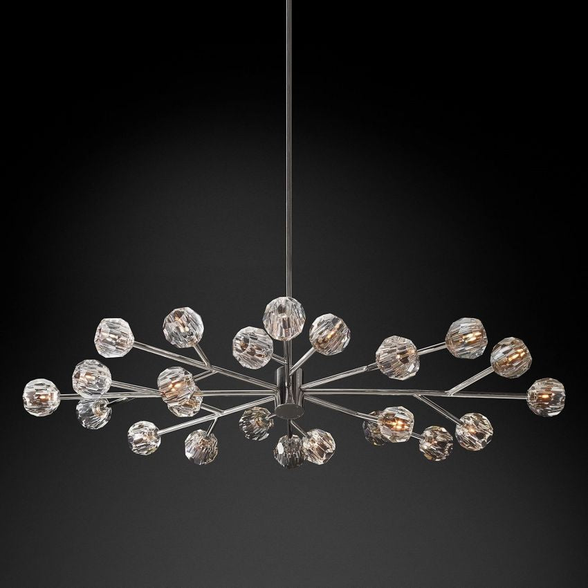 Boule Geometric Cristal Oval Chandelier 72"