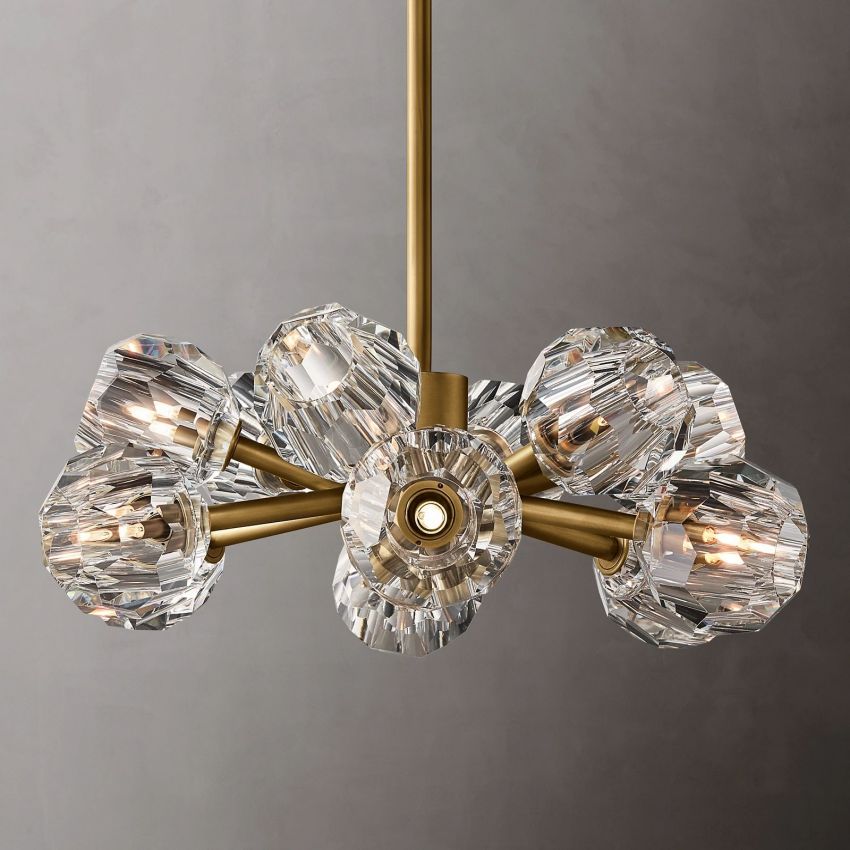 Boule Geometric Cristal Round Chandelier 24"