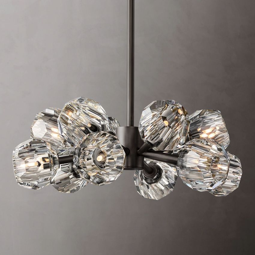 Boule Geometric Cristal Round Chandelier 24"