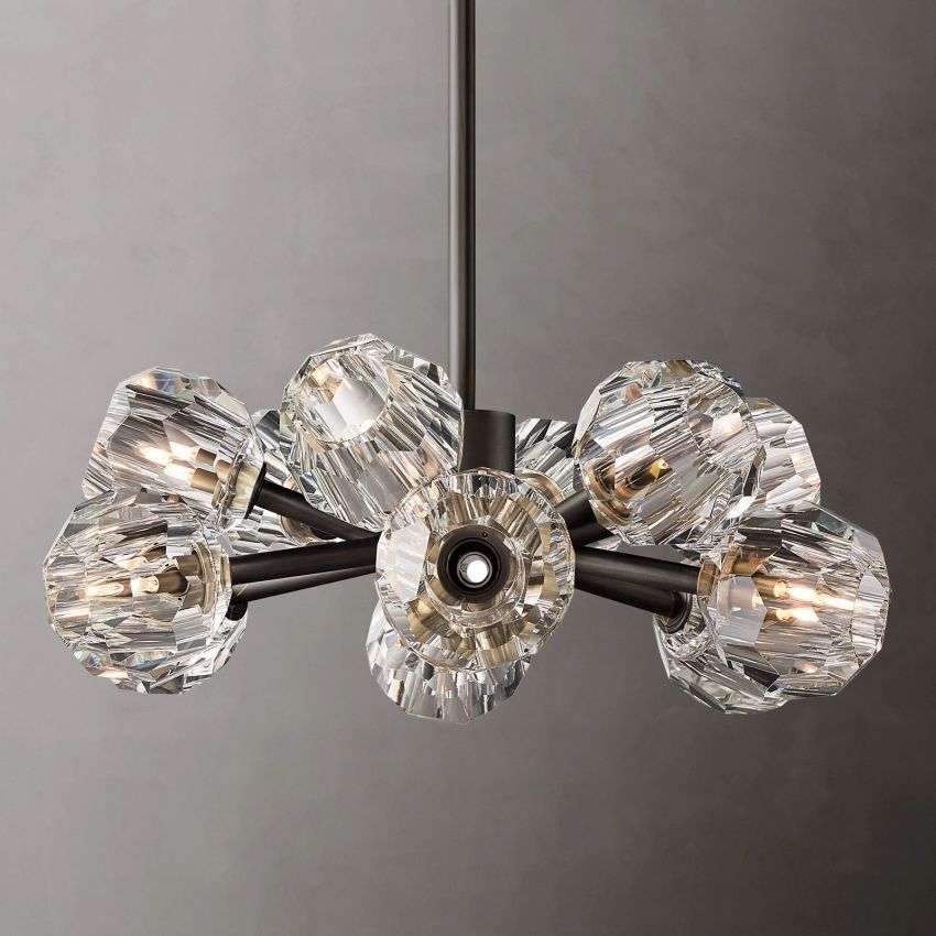 Boule Geometric Cristal Round Chandelier 24"