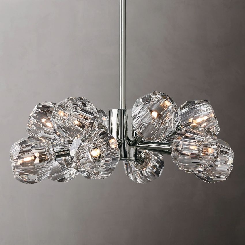 Boule Geometric Cristal Round Chandelier 24"