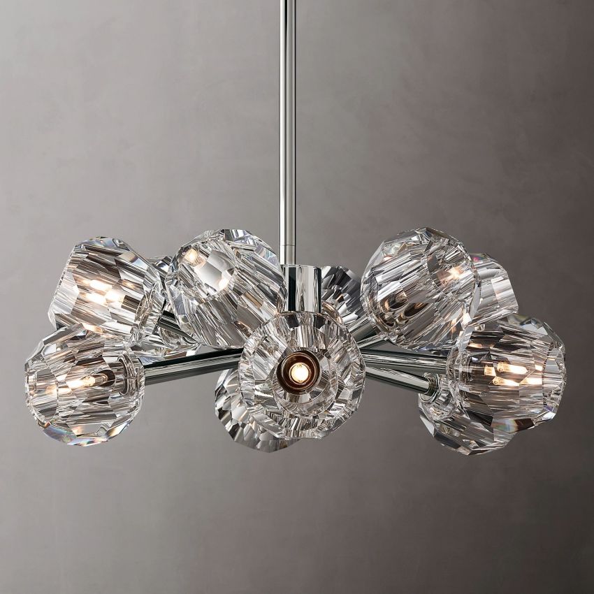 Boule Geometric Cristal Round Chandelier 24"
