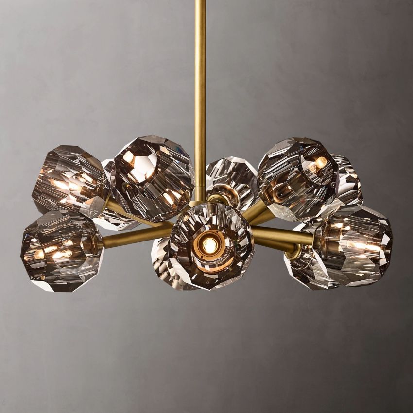 Boule Geometric Cristal Round Chandelier 24"
