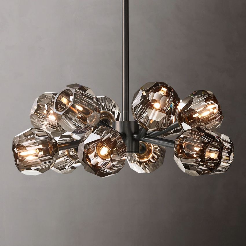 Boule Geometric Cristal Round Chandelier 24"