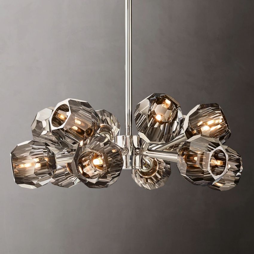 Boule Geometric Cristal Round Chandelier 24"