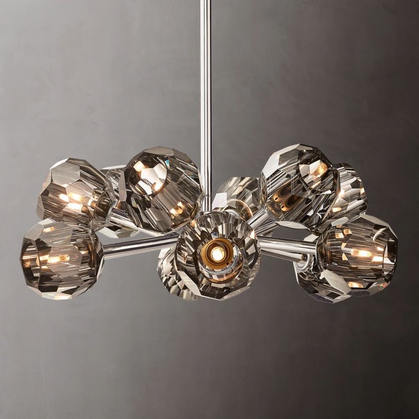 Boule Geometric Cristal Round Chandelier 24"