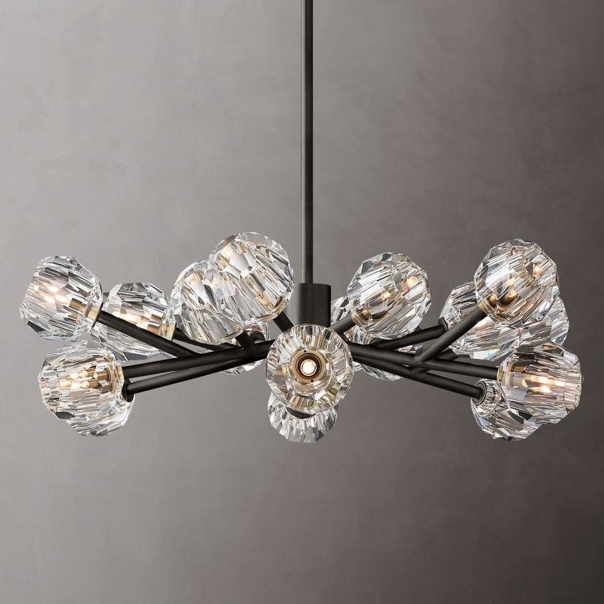 Boule Geometric Cristal Round Chandelier 36"