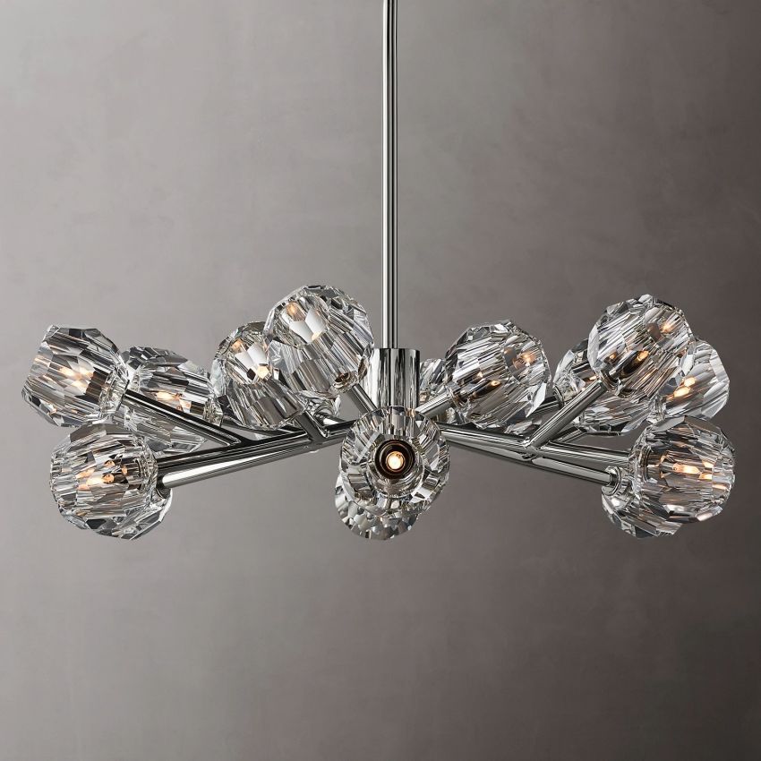 Boule Geometric Cristal Round Chandelier 36"