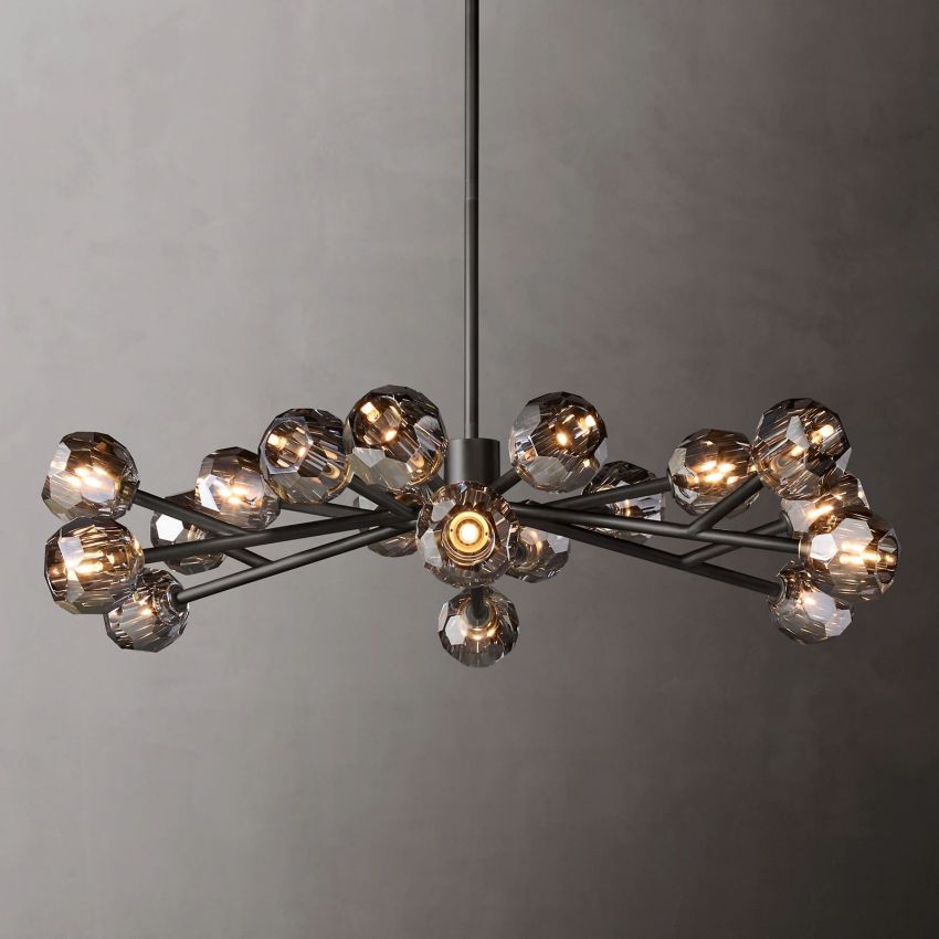 Boule Geometric Cristal Round Chandelier 48"