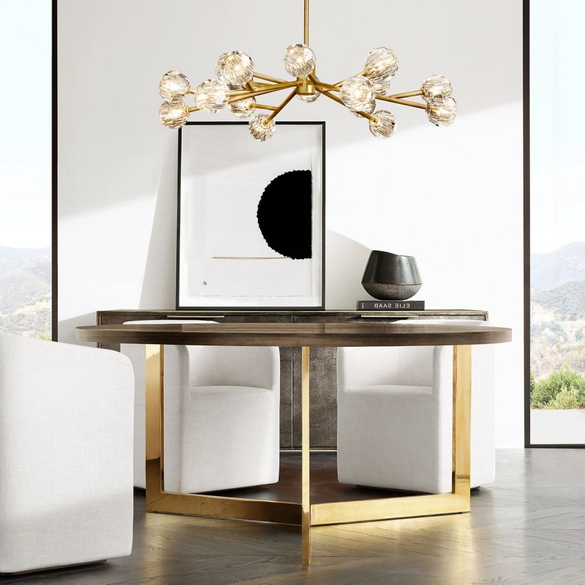 Boule Geometric Cristal Round Chandelier 48"
