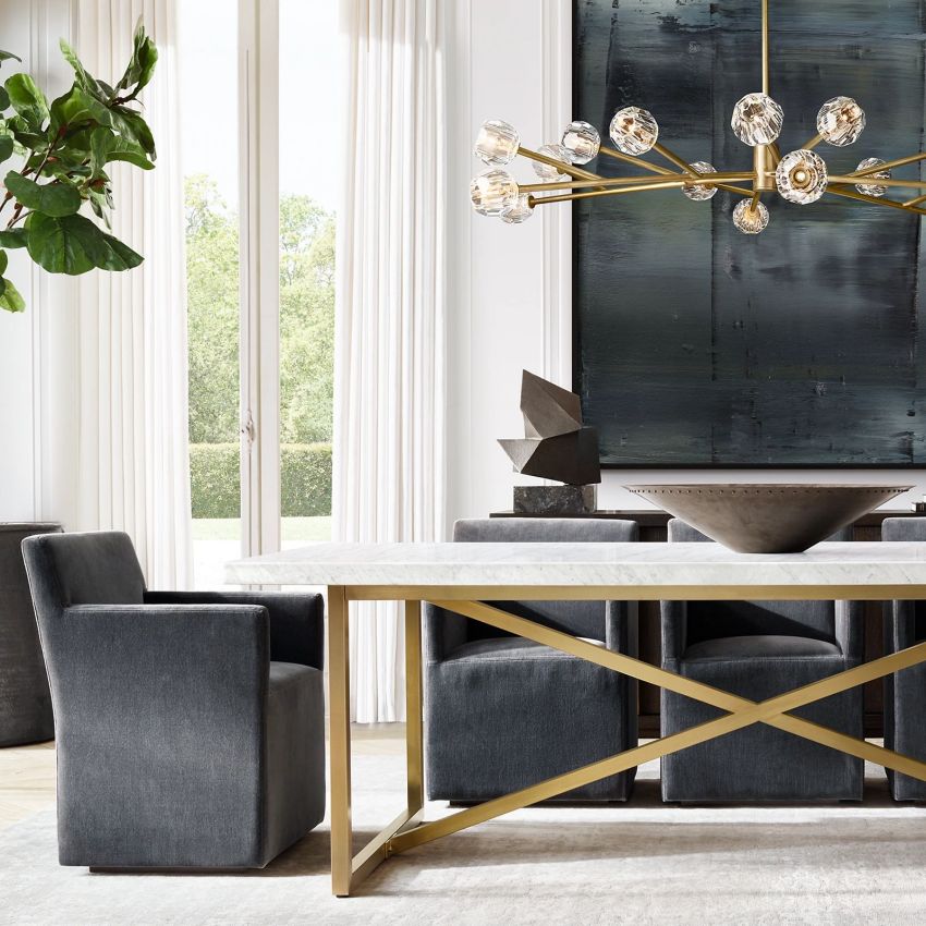 Boule Geometric Cristal Round Chandelier 60"