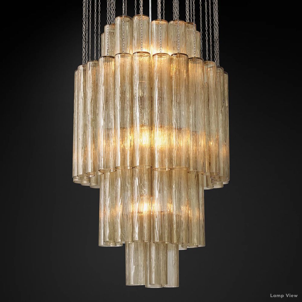 Movani Tiered Glass Round Chandelier