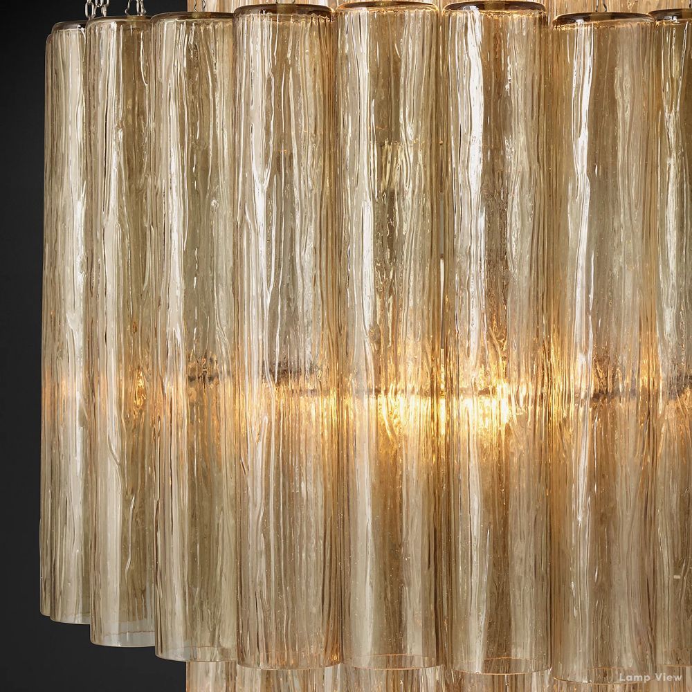 Movani Tiered Glass Round Chandelier