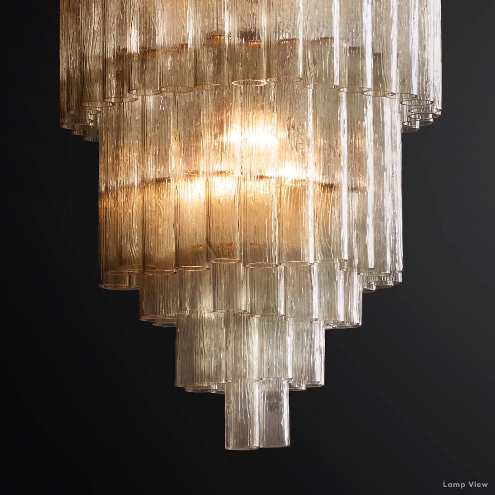 Movani Tiered Glass Round Chandelier