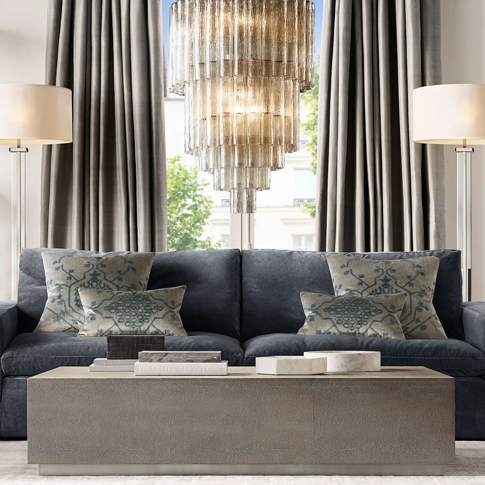 Movani Tiered Glass Round Chandelier