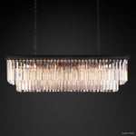 Odeon Layered Crystal Rectangular Chandelier 49"