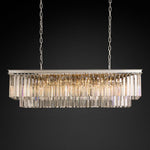 Odeon Layered Crystal Rectangular Chandelier 49"