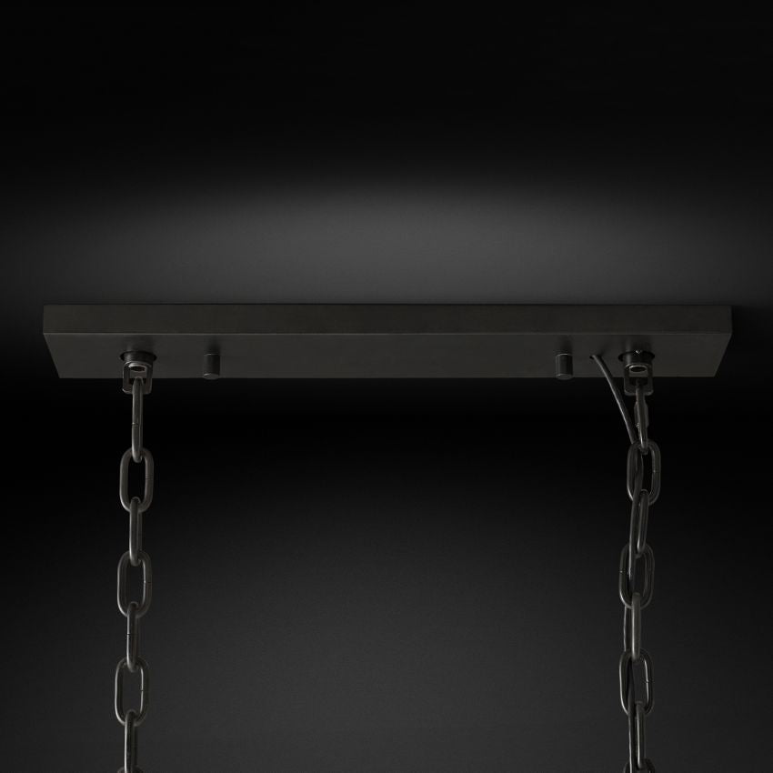 Odeon Layered Crystal Rectangular Chandelier 49"
