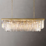 Odeon Layered Crystal Rectangular Chandelier 49"