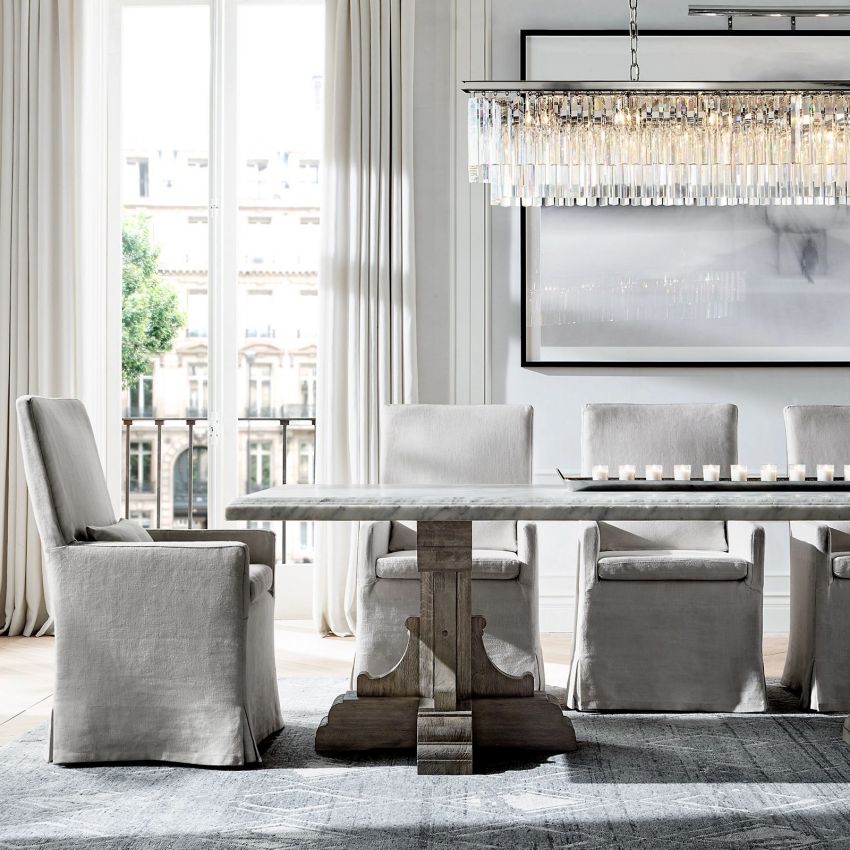 Odeon Layered Crystal Rectangular Chandelier 59"