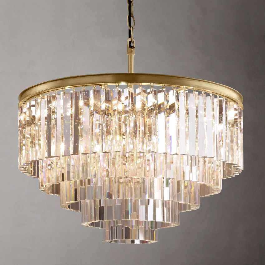 Odeon Layered Crystal Round Chandelier 32"