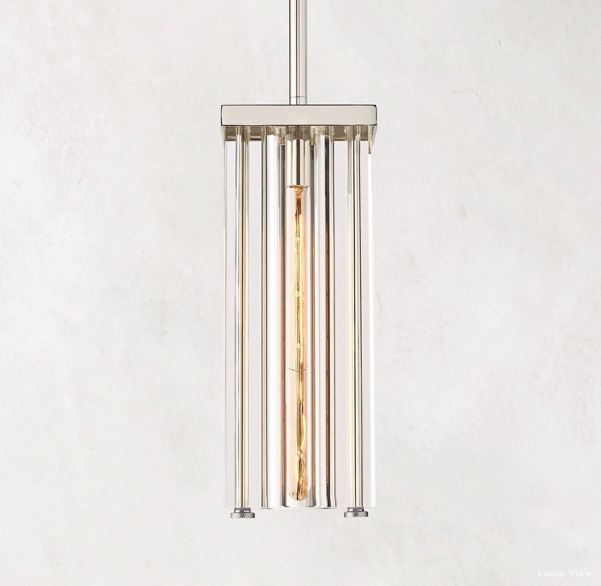 Savile Recessed Crystal Square Pendant Light
